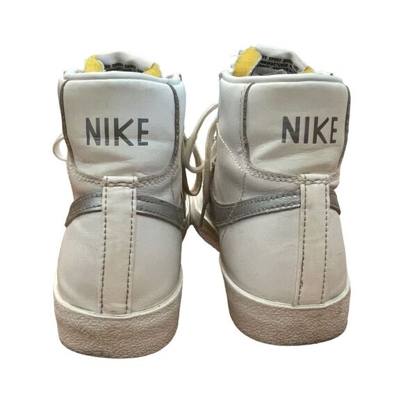 Nike Blazer Mid '77 Sneakers‎ White Silver Leather Basketball Shoe Suede Accents - Picture 5 of 10